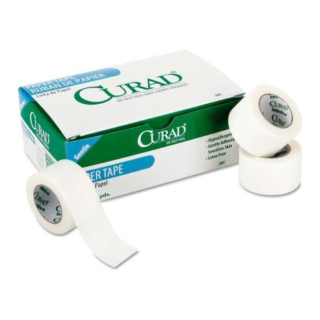 Medline Curad Paper Adhesive Tape, 1" x 10 yds, White, 12/Pack MIINON270001